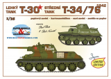 Střední tank T-34/76 a lehký tank T-30