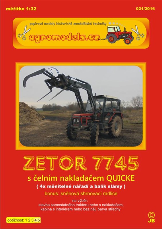 Zetor 7745 s čelním nakladačem Quicke